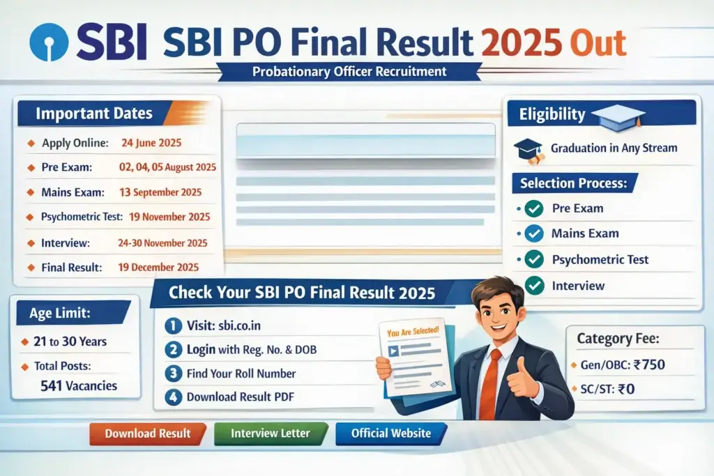 SBI PO Final Result 2025