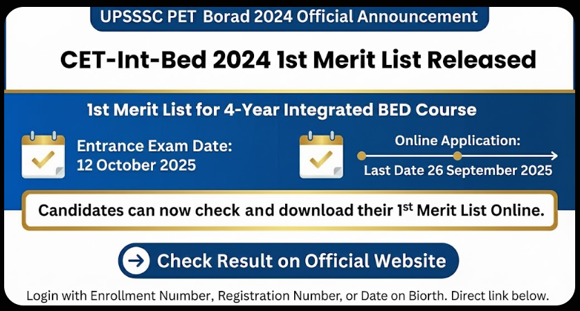 Bihar CET Int 4 Yrs BEd 1st Merit List 2025